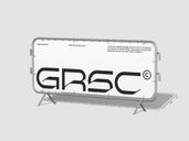 Rounded Barrier Banner Mockup Half Side View Preview 2