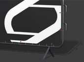 Rounded Barrier Banner Mockup Half Side View Preview 5