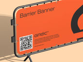 Rounded Barrier Banner Mockup Isometric View Preview 4