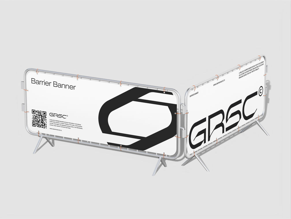 Rounded Barrier Banner Mockup Stack It View Preview 1