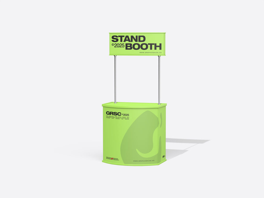 Stand Booth Mockup Half Side View Preview 1
