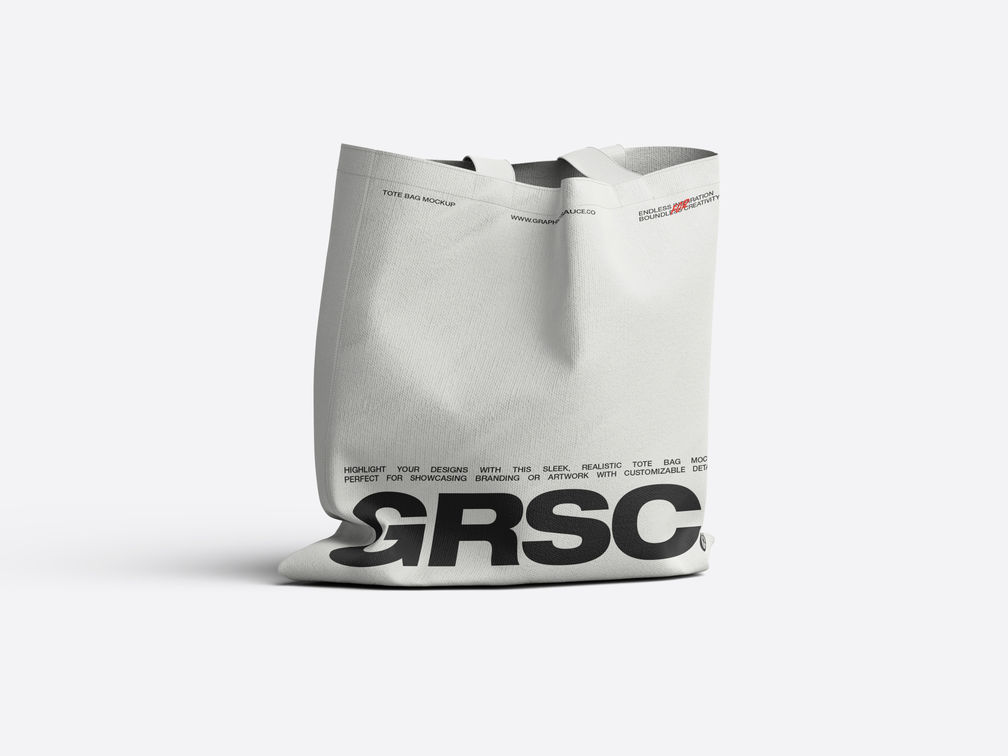 Tote Bag Mockup Back Half Side View Preview 1