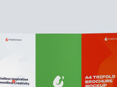 Trifold Brochure Mockup Back Half Side View Preview 3