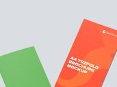 Trifold Brochure Mockup Flying View Preview 3