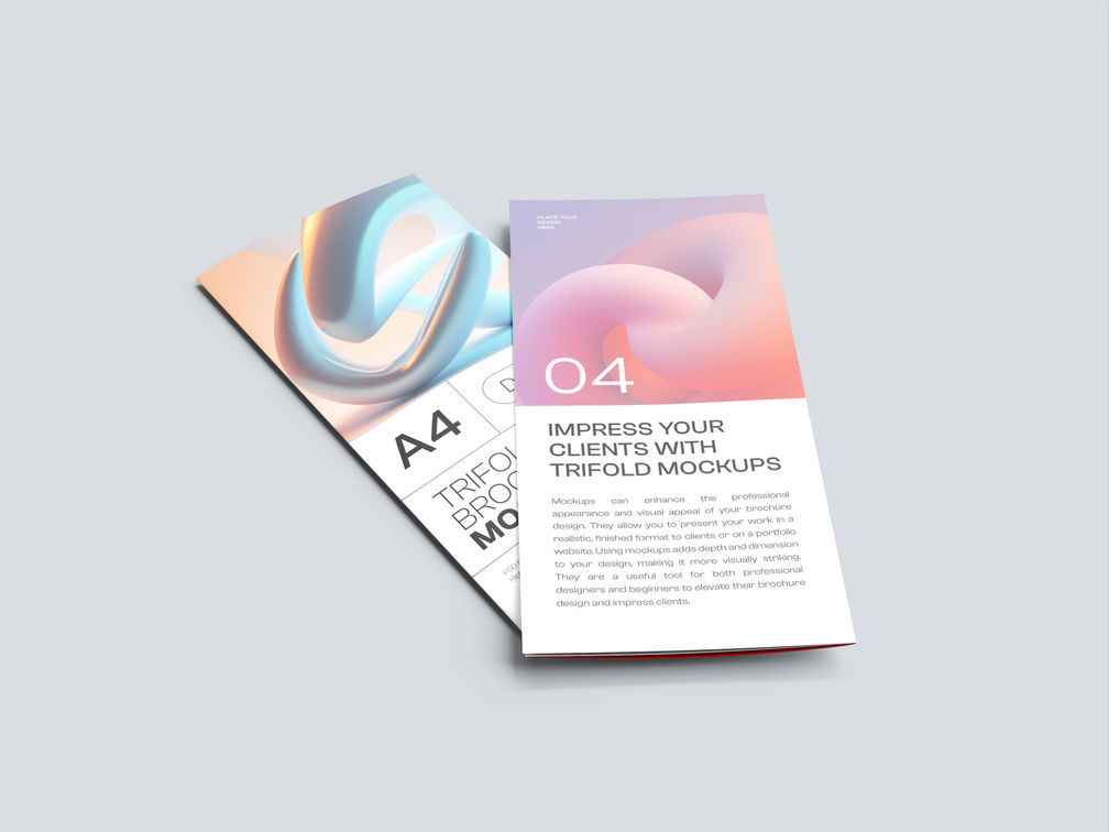 Trifold Brochure Mockup Stack It View Preview 1