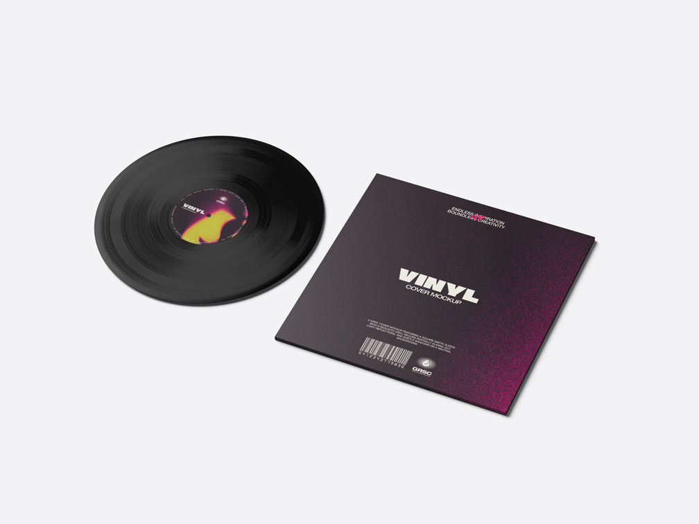 Vinyl Cover Mockup Back Half Side View Preview 1