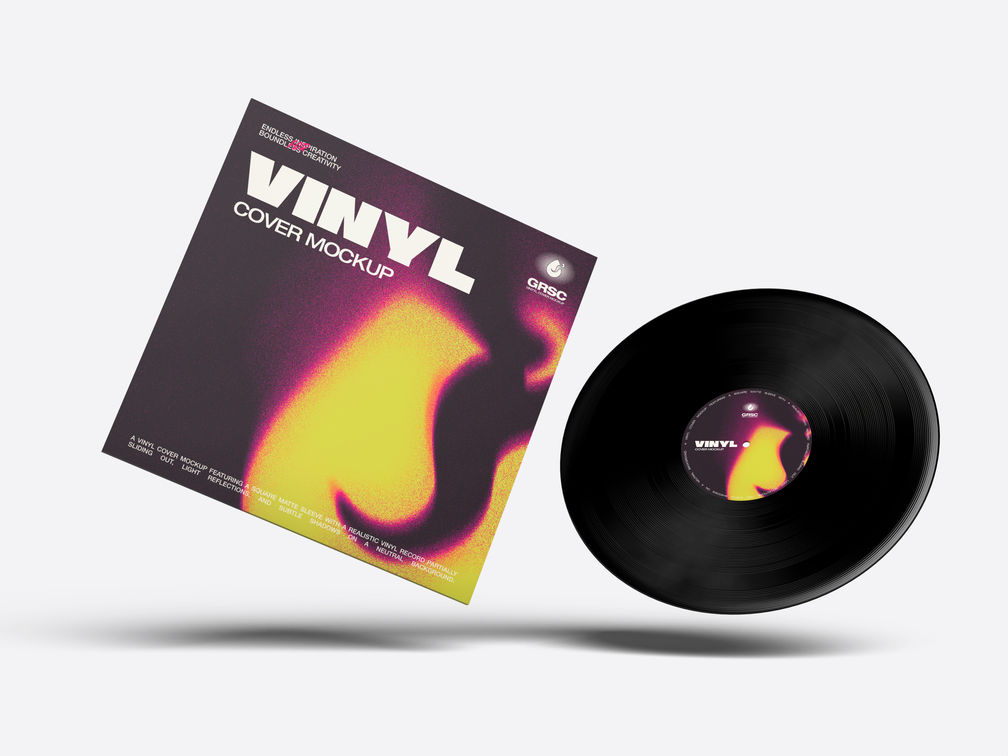 Vinyl Cover Mockup Flying View Preview 1