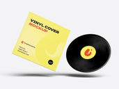 Vinyl Cover Mockup Flying View Preview 2
