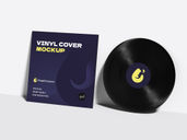 Vinyl Cover Mockup Half Side View Preview 2