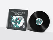 Vinyl Cover Mockup Half Side View Preview 3