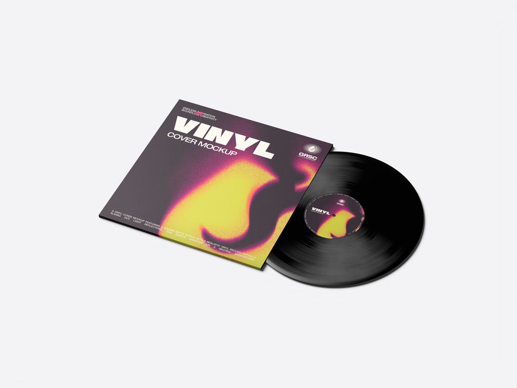 Vinyl Cover Mockup Isometric View Preview 1