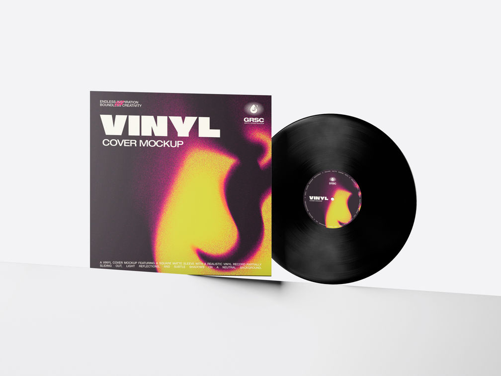 Vinyl Cover Mockup Low Angle View Preview 1