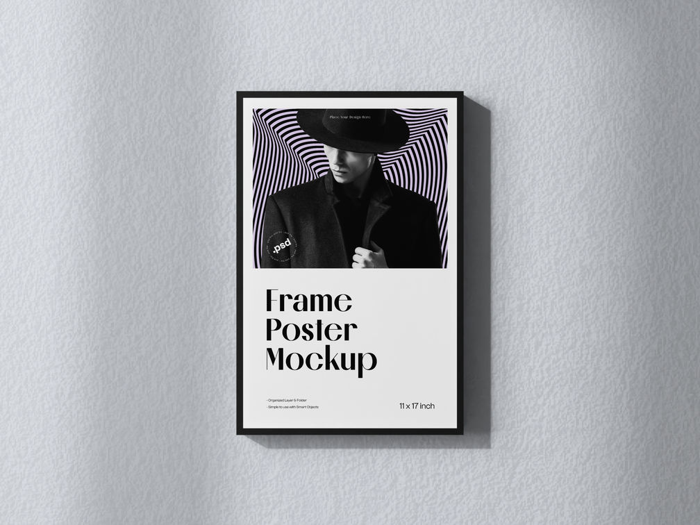 Wall Poster Frame Mockup Front View Preview 1