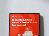 Wall Poster Frame Mockup Low Angle View Preview 3