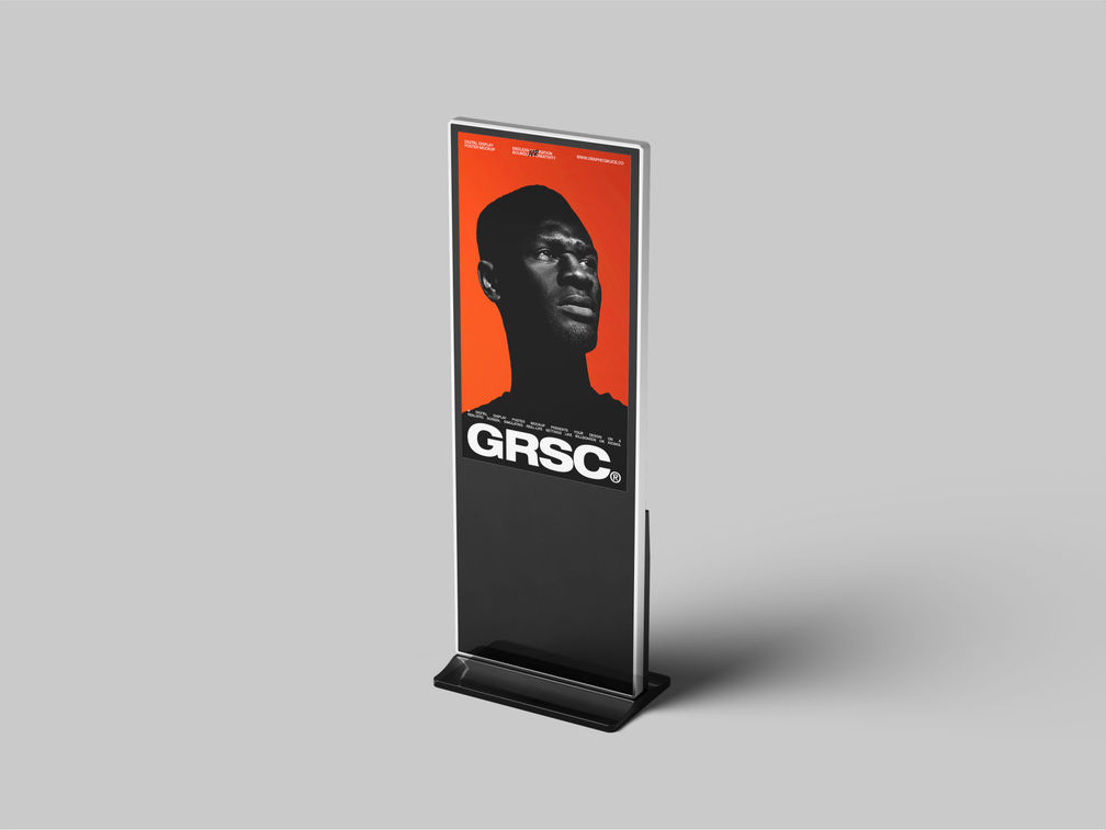Digital Display Poster Mockup Isometric View Preview 1