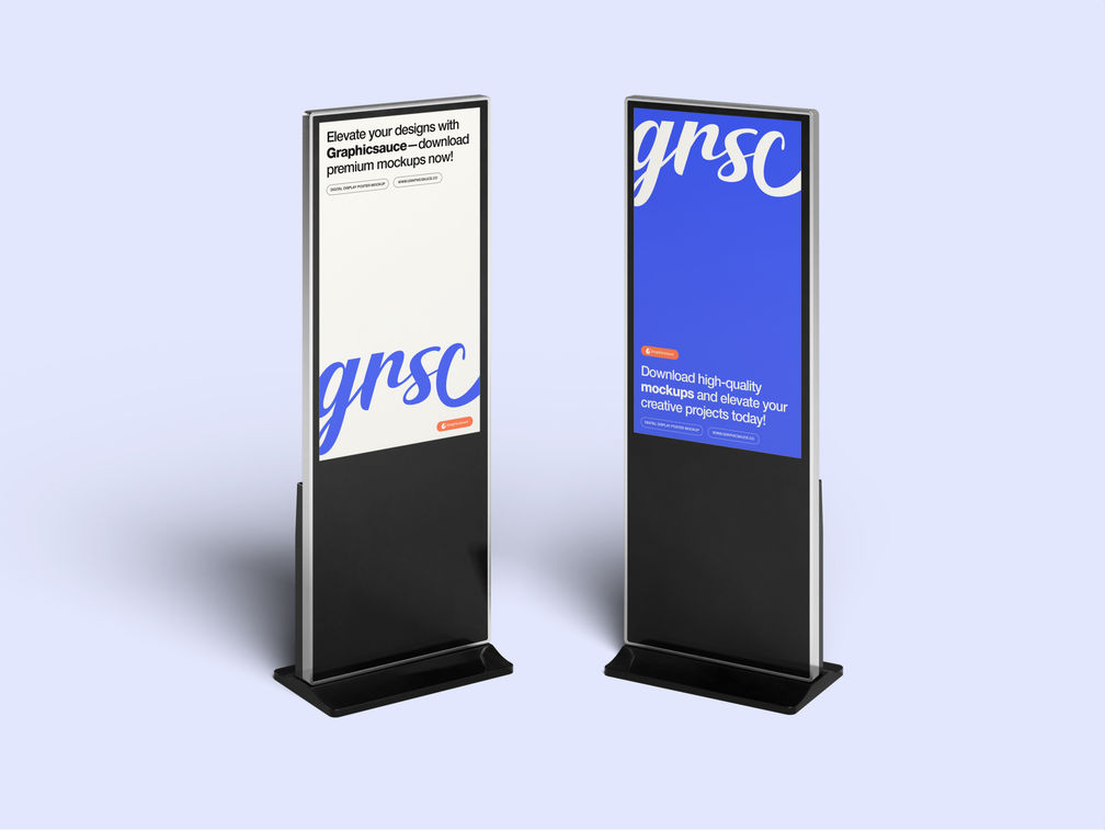 Digital Display Poster Mockup Stack It View Preview 01