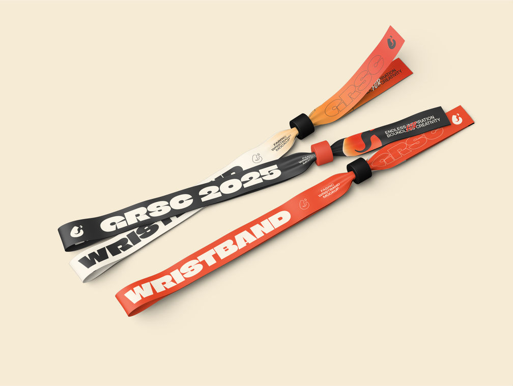 Fabric Wristband Mockup Stack It View Preview 1