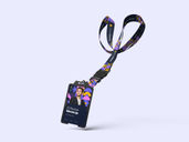 Lanyard Id Badge Mockup Flying View Preview 3