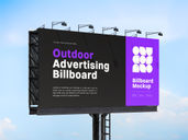 Outdoor Billboard Mockup Half Side View Preview 3