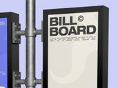 Outdoor Double Billboard Pole Sign Mockup Half Side View Preview 5
