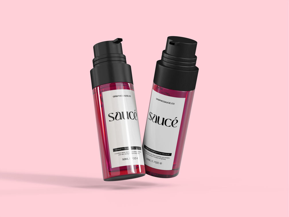 Serum Pump Bottle Mockup Flying View Preview 1 1