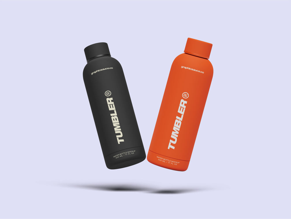 Bottle Mockup Flying View Preview 1