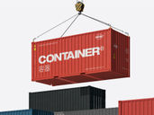 Shipping Container Mockup Flying View Preview 2