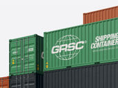 Shipping Container Mockup Low Angle View Preview 2