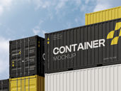 Shipping Container Mockup Low Angle View Preview 3