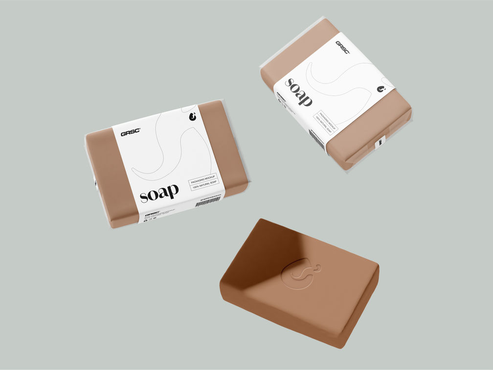 Soap Packaging Mockup Flying View Preview 1
