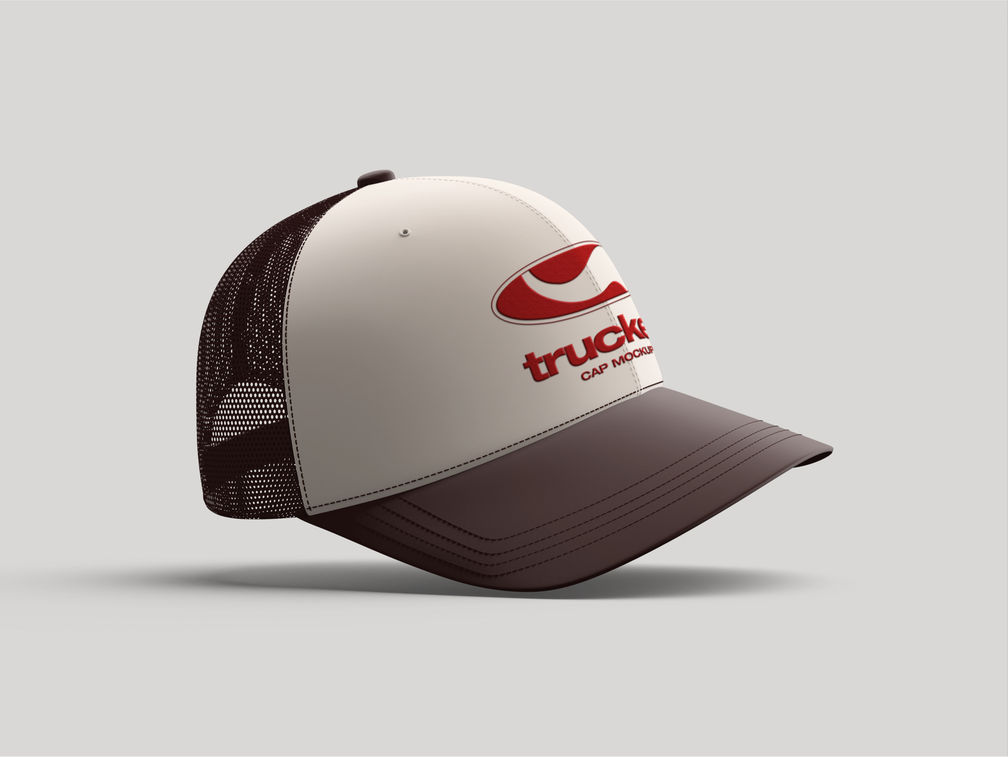 Trucker Hat Mockup Half Side View Preview 1