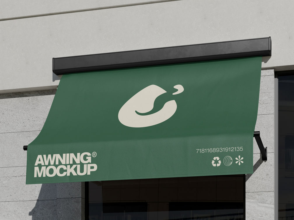 Awning Mockup Half Side View Preview 1