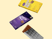 Chocolate Bar Packaging Mockup Flying View Preview 2
