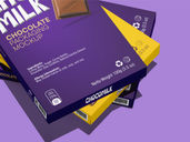 Chocolate Bar Packaging Mockup Stack It View Preview 5