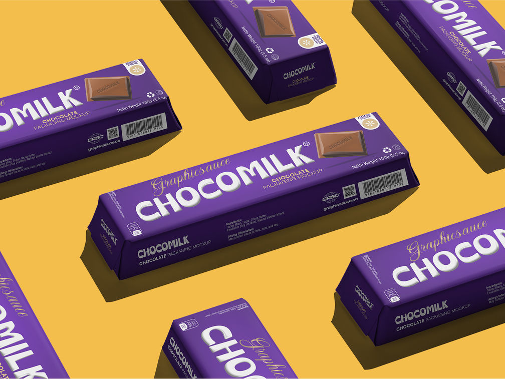 Chocolate Packaging Mockup Isometric Preview 1