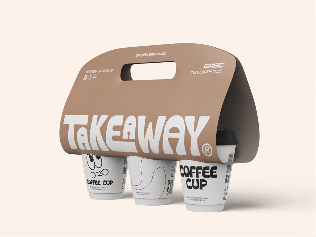 Coffee Takeaway Mockup Half Side View Preview 1
