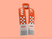 Fan Scarf Mockup Flying View Preview 2