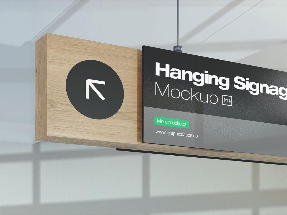Hanging Signage Mockup Detail View Preview 1
