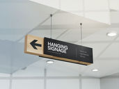 Hanging Signage Mockup Low Angle View Preview 3