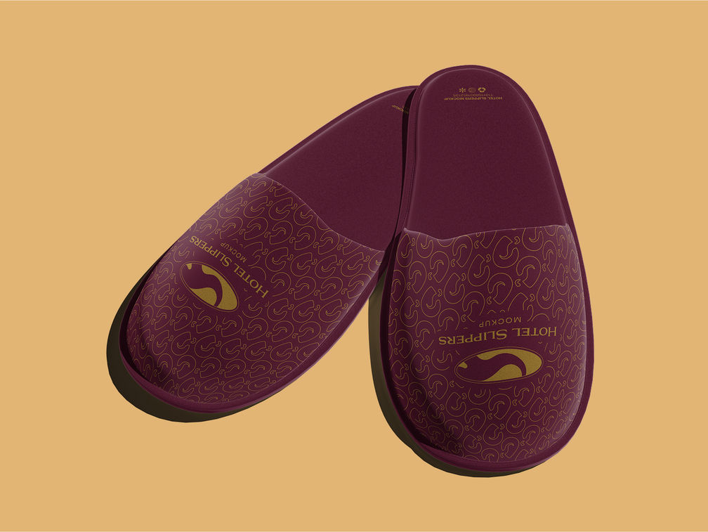 Hotel Slippers Mockup Half Side View Preview 1