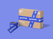 Mailing Box With Tape Mockup Half Side View Preview 2