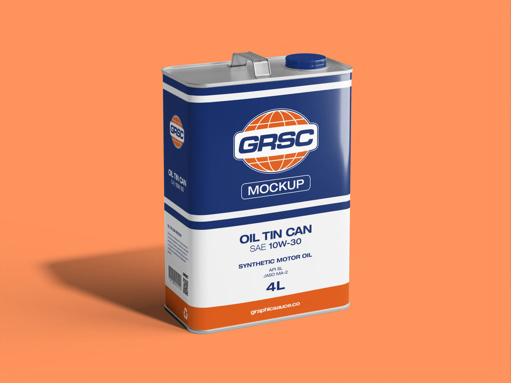 Oil Tin Can Mockup Half Side View Preview 1