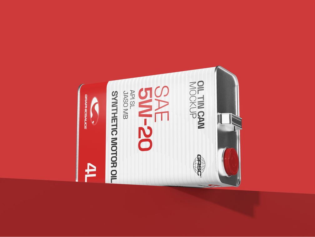 Oil Tin Can Mockup Low Angle View Preview 1