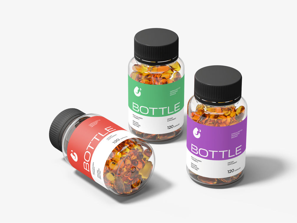 Pill Capsule Bottle Mockup Stack It View Preview 1