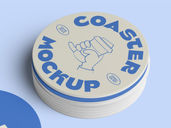 Round Coaster Mockup Isometric Preview 5