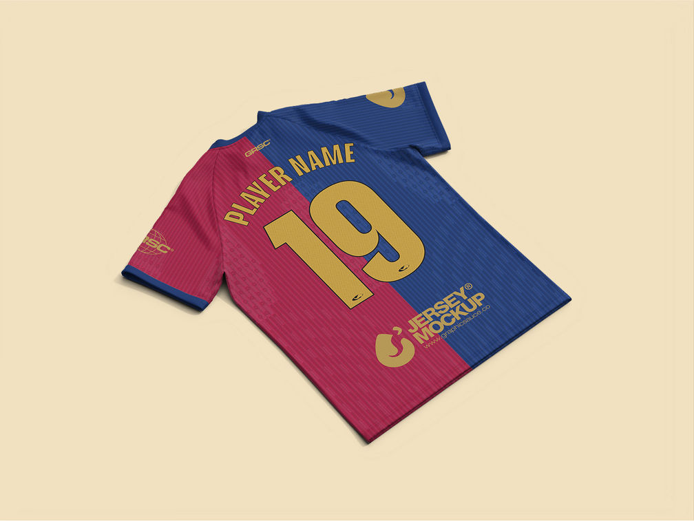 Soccer Jersey Mockup Back Half Side View Preview 1