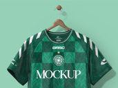 Soccer Jersey With Hanger Mockup Front View Preview 4