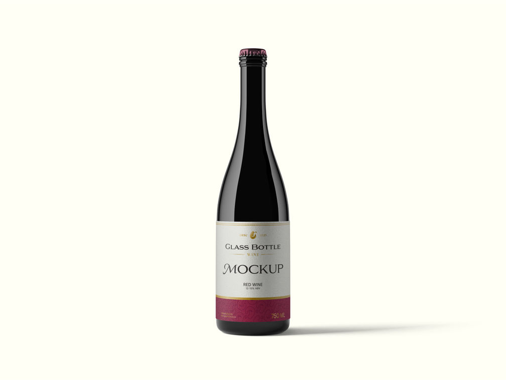 Wine Glass Bottle Mockup Front View Preview 1