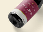 Wine Glass Bottle Mockup Half Side View Preview 4