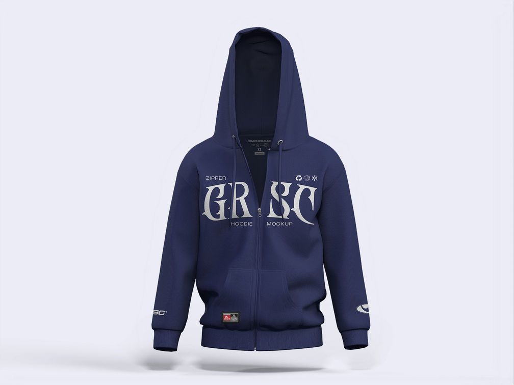Zipper Hoodie Mockup Front View Preview 1